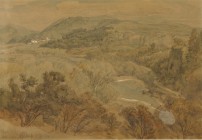 *
JOSEF HOFFMANN
Wien 1831-1904 Wien

Landschaft in der Wachau

Unten links signiert " Jos. Hoffmann", datiert "14.4.1890" und unleserlich bezeichnet....