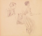 *
EUGEN KLIMSCH
Frankfurt 1839-1896 Frankfurt

Studie einer sitzenden Frau

Verso Nachlass-Stempel und Nummer "97".
Bleistift, 25 x 28 cm