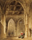 *
SAMUEL PROUT
Plymouth 1783-1852 Camberwell

Innenansicht einer gotischen Kirche

Unten links auf der Pfeilerbasis signiert "Prout".
Aquarell, 26 x 2...