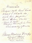AUTOGRAPH - ALMA MAHLER-WERFEL

Kurzer eigenhändiger Brief in englischer Sprache

Blaue Tinte, 1 Seite, datiert 17.4.50, Adressat unbekannter Sir, Rüc...