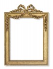 Portraitrahmen Louis XVI., Frankreich um 1800

Holz, geschnitzt und vergoldet. Profilierte Rechteckform, oben Bandelwerk- und Festonschnitzerei. Ausse...