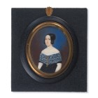FANNY ROMANINI
Mailand 1795-1854 Rom

Damenportrait

Unten links signiert "Fanny Romanini" und datiert "1843".
Gouache auf Elfenbein, oval, 10,5...