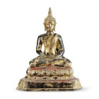 Buddha Shakyamuni, Sukothai-Stil, Südostasien

Bronze, Reste einer Vergoldung. Er sitzt auf einem doppelten Lotosblütensockel mit der Handhaltung der ...