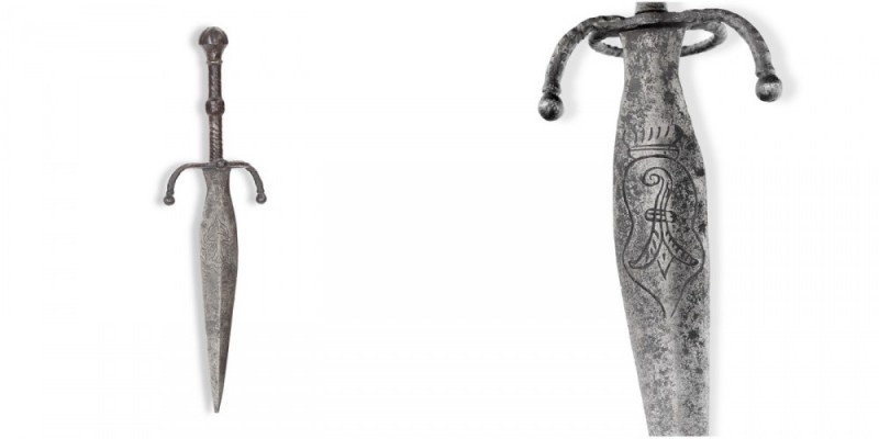 Dolch, schweizerisch, im Stil des 16./17. Jh., Basel

Z 2
L 37,5 cm

Zweiteilige...