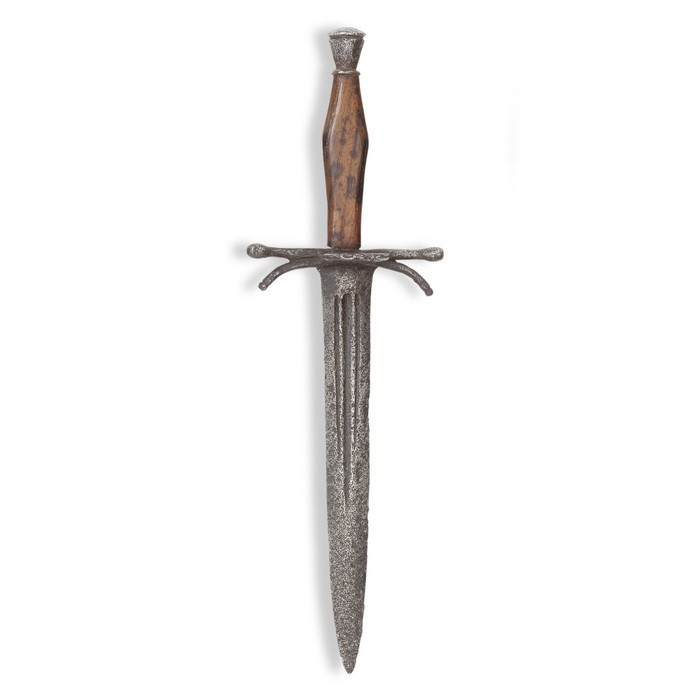 Linkhanddolch, deutsch o. italienisch, um 1600

Z 2-3
L 36,5 cm

Korr. und gerei...