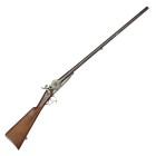Perkussionsgewehr, Quertrommel-System, um 1850

Z: 2
L 117 cm

Rundläufe (L 70 cm) mit Ätzdamast, Kal. 17,2 mm. Hinterer Laufabschluss mit Ladewalze, ...