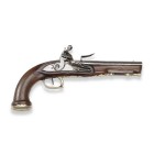 Steinschlosspistole, französisch, um 1820

Z 2
L 34 cm

Ähnlich franz. M. 1822, Offizierswaffe?. Rundlauf (L 19 cm), Kal. 18 mm, beriebene Abnahmestem...