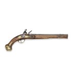 Steinschlosspistole, französisch/osmanisch, 2. Hälfte 18. Jh.

Z 2
L 52,5 cm

Exportwaffe. Rundlauf (L 34,6 cm), Kal. 17,5 mm, vergoldete Laufschiene ...