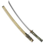 Ô-Wakizashi, japanisch, Kotô, 14.-16. Jh.

Z 2
L 90 cm

Muromachi-Zeit (ca. 1336-1573). Buke-zukuri-Montierung. Tsuka-ito/Griffwicklung def., Drachen-...