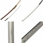 Schwert/Katana, japanisch, dat. 1559

Z 1-2
L 85,2 cm

Koto-Klinge in Shinogi-zukuri, (Nagasa/L 67,6 cm), Omote sig. "Bizen Kuni Osafune Kiyomitsu sak...