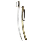 Kavallerie-Offizierssäbel, deutsch od. österreichisch, um 1820

Z 2
L 97,5 cm

Vergoldetes Messinggefäss mit einfachem Griffbügel, langer Knaufkappe u...