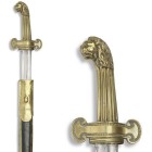 Kurzschwert (Glaive), italienisch, Fremde Dienste, um 1840

Z 1-2
L 75 cm

Italienischer Teilstaat, wohl Guardia Civica. Dreiteiliges, massives Messin...