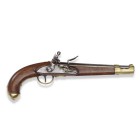 Steinschlosspistole, österreichisch, M 1798

Z 2-3
L 31 cm

Kavalleriepistole. Rundlauf (L 26,3 cm), Kal. 18 mm. Schlossplatte und - wie bei franz. M ...