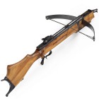 Ordonnanz-Armbrust, schweizerisch, um 1940

Z 1-2
L 103 cm

Nussbaumsäule mit Stutzerkolben und grosser Backe. Waffennr. B 580, darüber "EASV". Visier...