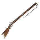 Perkussionsstutzer, schweizerisch, um 1820, Winterthur

Z 2
L 129 cm

Oktogonallauf (L 89,7 cm), Kal. 16 mm, gezogen, bez. "W 8", Pendelvisier, gescho...