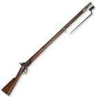 Perkussionsgewehr, eidg. Ord. 1842, Schwyz

Z 2
L 147 cm

Kal. 18 mm, Waffennr. 19, Kantonsschlag Schwyz, sig. "A. FRANCOTTE LIÈGE" wie auch Schlosspl...