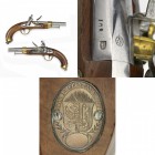 Steinschloss-Pistolenpaar, eidg. Ord. 1817, Genf

Z 1-2
L 35,5 cm

Preispistolenpaar. Rundläufe (L 20,2 cm), Kal. 17,5 mm, beide mit Genfer Kantonssch...