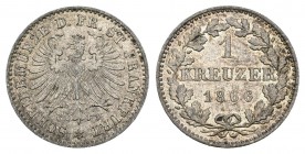Alemania. Frankfurt am Main. Wilhelm IV. 1 kreuzer. 1866. (Km-367). Ag. 0,80 g. SC-. Est...15,00.