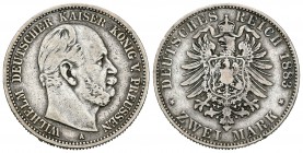 Alemania. Prussia. Wilhelm. 2 marcas. 1883. Berlín. A. (Km-506). Ag. 10,91 g. BC+. Est...20,00.