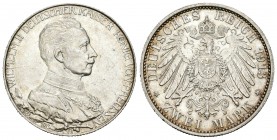 Alemania. Prussia. Wilhelm II. 2 marcos. 1913. Berlin. A. (Km-533). Ag. 11,09 g. Brillo original. EBC. Est...25,00.