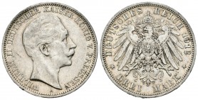 Alemania. Prussia. Wilhelm II. 3 marcos. 1912. Berlín. A. (Km-527). Ag. 16,65 g. Restos brillo original. EBC-. Est...25,00.