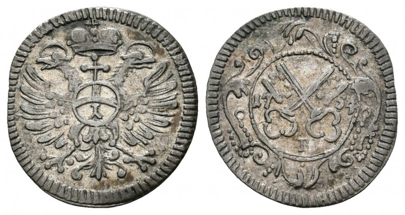 Alemania. Regensburg. 1 kreuzer. 1754. B. (Km-364). Ve. 0,64 g. EBC. Est...25,00...