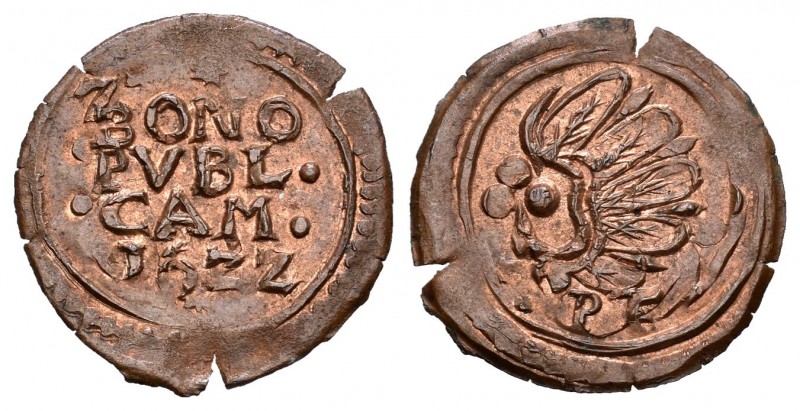 Alemania. Saxony. 3 pfennig. 1622. (Km-3). Ae. 0,71 g. Brillo original. EBC. Est...