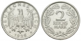 Alemania. Wiemar Republic. 2 marcos. 1926. Munich. D. (Km-45). Ag. 10,00 g. EBC-. Est...30,00.