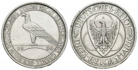 Alemania. Wiemar Republic. 3 marcos. 1930. Berlín. A. (Km-70). Ag. 14,99 g. Buen ejemplar. EBC. Est...75,00.