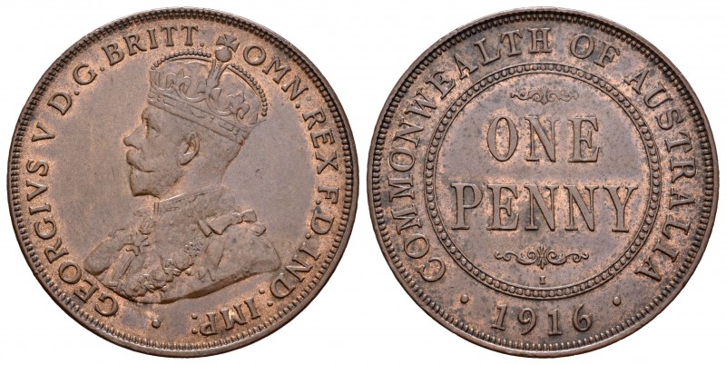Australia. George V. 1 penny. 1916. Canbera. I. (Km-23). Ae. 9,41 g. EBC-. Est.....
