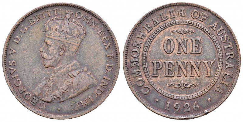 Australia. George V. 1 penny. 1926. (Km-23). Ae. 9,41 g. Commonwealth of Austral...