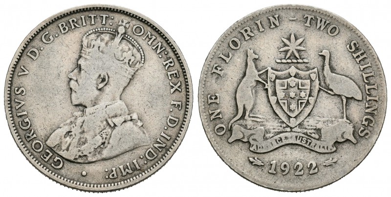 Australia. George V. 1 florín. 1922. Melbourne. (Km-27). Ag. 11,10 g. BC+. Est.....