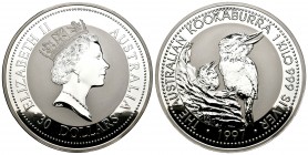 Australia. Elizabeth II. 30 dollars. 1997. (Km-495 variante). Ag. 1002,30 g. Kookaburra. PROOF. Est...550,00.