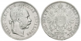 Austria. Franz Joseph I. 1 florín. 1881. (Km-2222). Ag. 12,24 g. Limpiada. MBC+. Est...15,00.