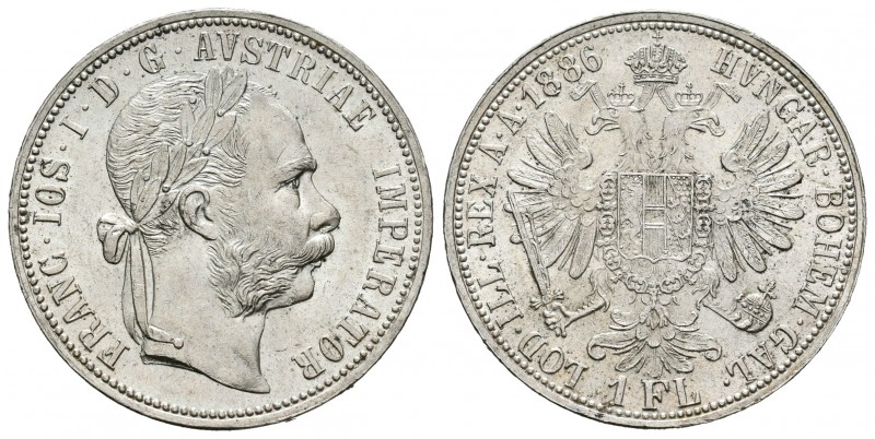 Austria. Franz Joseph I. 1 florín. 1886. (Km-2222). Ag. 12,37 g. EBC+. Est...25,...