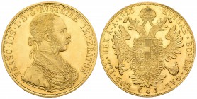 Austria. 4 ducados. 1915. (Km-2276). Au. 13,95 g. Reacuñación oficial. SC-. Est...400,00.