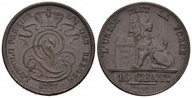 Bélgica. Leopoldo I. 10 céntimos. 1847. (Km-2.1). Ae. 21,61 g. MBC+. Est...80,00.