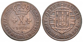 Brasil. Joao VI. 10 reis. 1820. Río de Janeiro. R. (Km-314.1). Ae. 4,10 g. MBC+. Est...20,00.