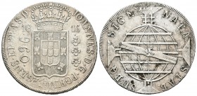 Brasil. Joao Príncipe Regente. 960 reis. 1816. Río de Janeiro. R. Ag. 26,50 g. MBC. Est...60,00.