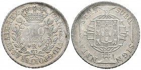 Brasil. Joao Príncipe Regente. 960 reis. 1820. Río de Janeiro. R. (Km-326.1). Ag. 26,84 g. Acuñada sobre una moneda de 8 reales. MBC+. Est...80,00.