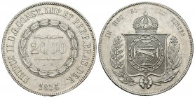 Brasil. Pedro II. 2000 reis. 1854. (Km-466). Ag. 25,42 g. EBC-. Est...50,00.