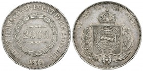 Brasil. Pedro II. 2000 reis. 1856. (Km-466). Ag. 25,52 g. EBC-/EBC. Est...45,00.