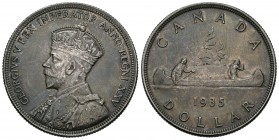 Canadá. George V. 1 dollar. 1935. (Km-30). Ag. 23,31 g. Bonita pátina. EBC-. Est...50,00.