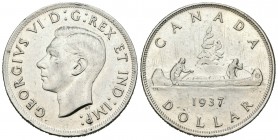 Canadá. George V. 1 dollar. 1937. (Km-37). Ag. 23,29 g. Limpiada. EBC. Est...25,00.