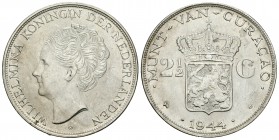 Curacao. Wilhelmina I. 2 1/2 gulden. 1944. (Km-46). Ag. 24,98 g. SC-. Est...40,00.