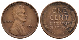 Estados Unidos. 1 cent. 1911. San Francisco. S. (Km-132). Ae. 3,01 g. Escasa. MBC. Est...30,00.