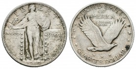 Estados Unidos. 1/4 dollar. 1919. Philadelphia. (Km-145). Ag. 6,24 g. EBC-. Est...20,00.