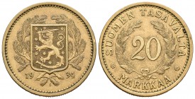 Finlandia. 20 markka. 1934. Helsinki. S. (Km-32). Al-Ae. 13,01 g. EBC-. Est...18,00.