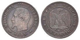 Francia. Napoleón III. 1 céntimo. 1855. Marsella. MA. (Km-775.6). (Gad-86). Ae. 1,02 g. MBC+. Est...15,00.