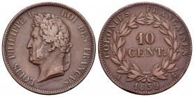 Francia. Louis Philippe I. 10 céntimos. 1839. París . A. (Km-13). (Lec-314). Ae. 19,94 g. MBC+. Est...30,00.